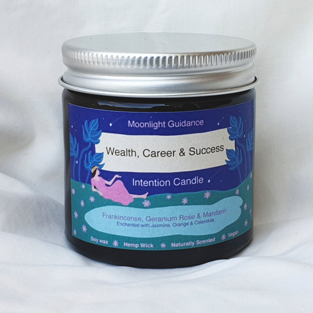 Wealth, Career & Success Intention Candle for Manifesting Stability, Success, Dreams & Goals 60ml