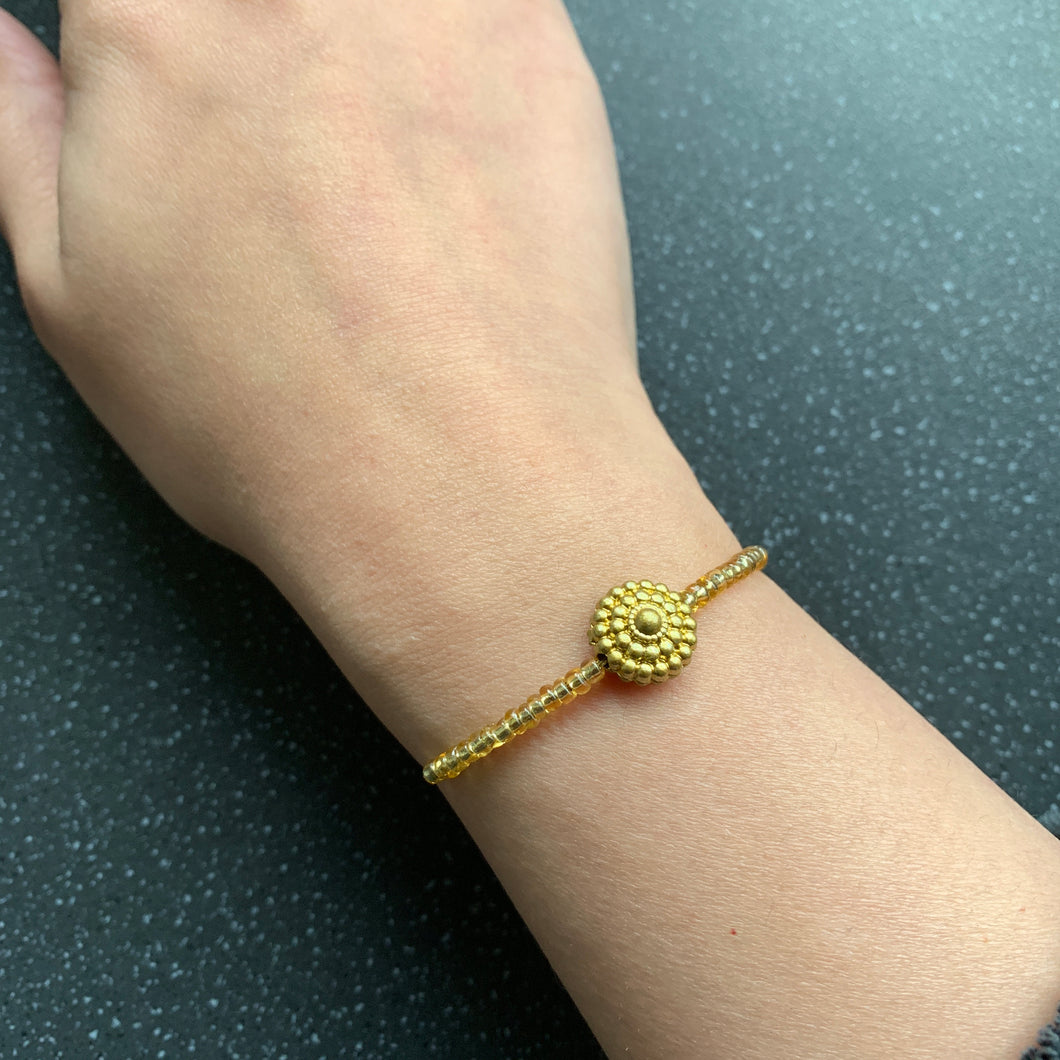 Buddha Peace & Inner Stability Spiritually Charged Gold Bracelet for Happiness and Solitude Buddhism Spiritual Intention Tie Bracelet