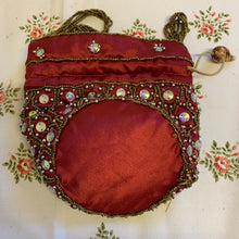 Load image into Gallery viewer, Love Manifesting Embellished Red Bucket Bag with Drawstring &amp; Embellished Handle Purse
