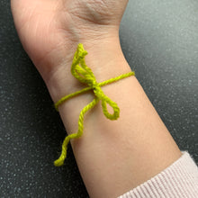 Load image into Gallery viewer, Telepathy Intention Bracelet for Energy to Bring Telepathy, Know What Someone Is Thinking Spiritually Charged Soft Thread Lime Tie Bracelet

