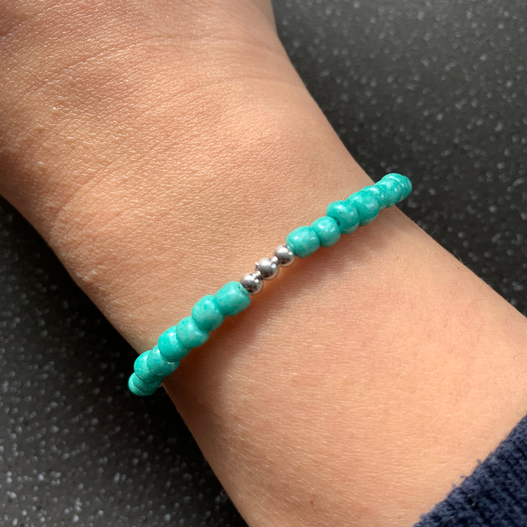 Water: Intention Bracelet for Bringing Flow, Intuition, Charm and Strength In Life Spiritually Charged Soft Thread Tie Turquoise Bracelet