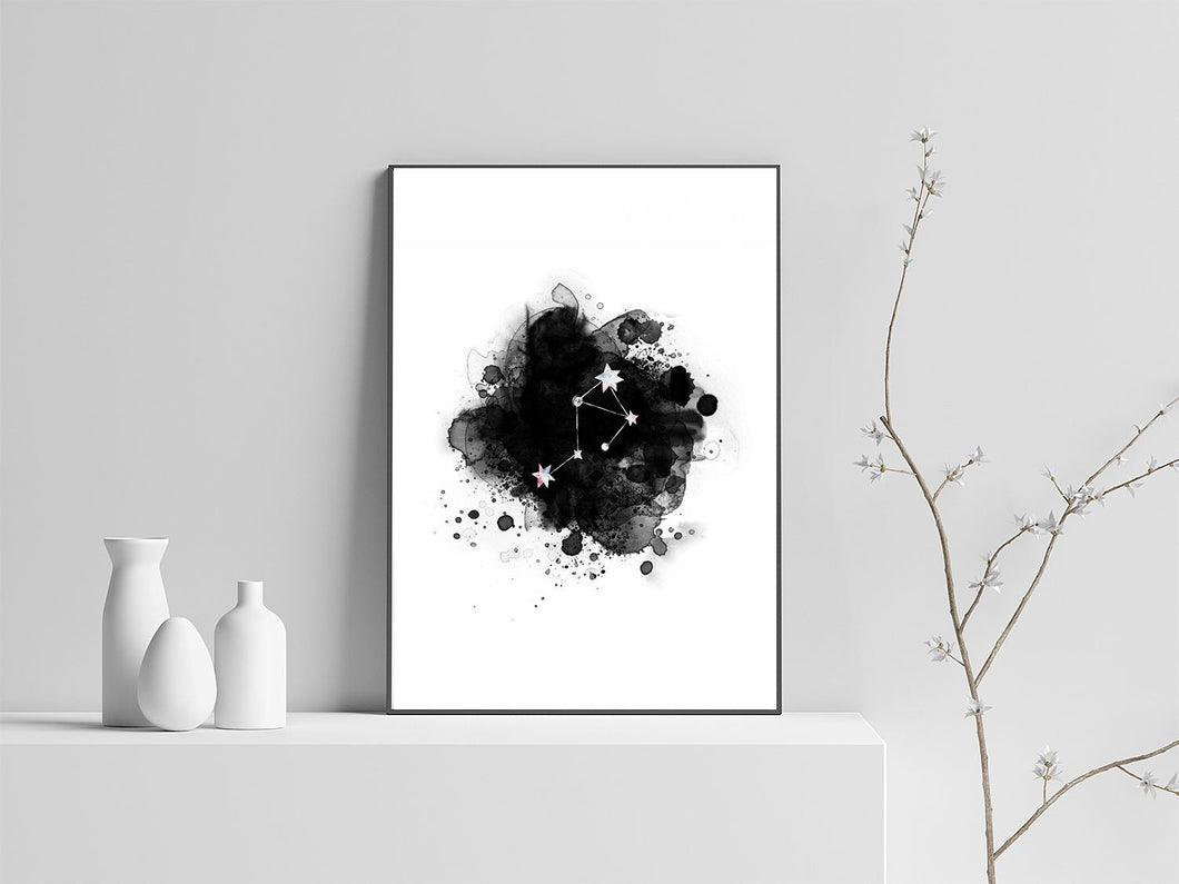 Libra Constellation Art Print A4, Star Sign Print, Horoscope Print, Zodiac Wall Art, Zodiac Print, Astrology Wall Art, Bedroom Wall Art