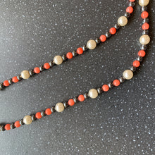 Load image into Gallery viewer, Law Of Attraction Over The Head Beaded White, Grey, Orange for Manifesting Faux Pearl Fashion Statement Intention Jewellery
