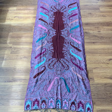 Load image into Gallery viewer, Love Paisley Pashmina Shawl Scarf Hand Beaded Teal, Red, Pink, Blue, Purple, Cream Tarot Style Design Warm Soft 100% Cashmere Blend Fabric
