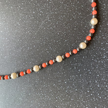 Load image into Gallery viewer, Law Of Attraction Over The Head Beaded White, Grey, Orange for Manifesting Faux Pearl Fashion Statement Intention Jewellery
