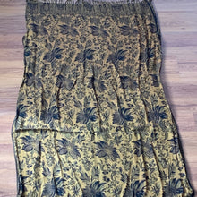 Load image into Gallery viewer, Evil Eye Paisley Floral Pashmina Shawl Scarf Sequin Embellished Golden Black Reversible Tarot Style Design Warm Soft 100% Cashmere Blend Fabric
