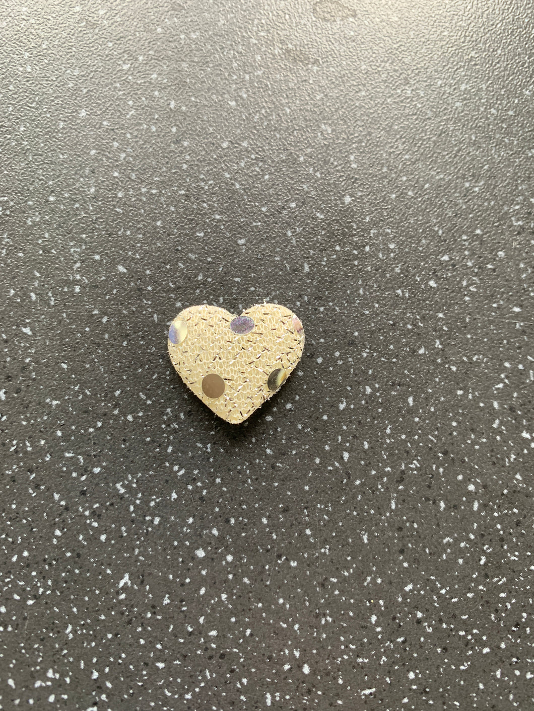 Manifest Love Soft Sequin Heart Silver Charm Sponge For Wallet or Under Pillow for Successful Relationship Marriage Engagement 1.5 x 1.8cm