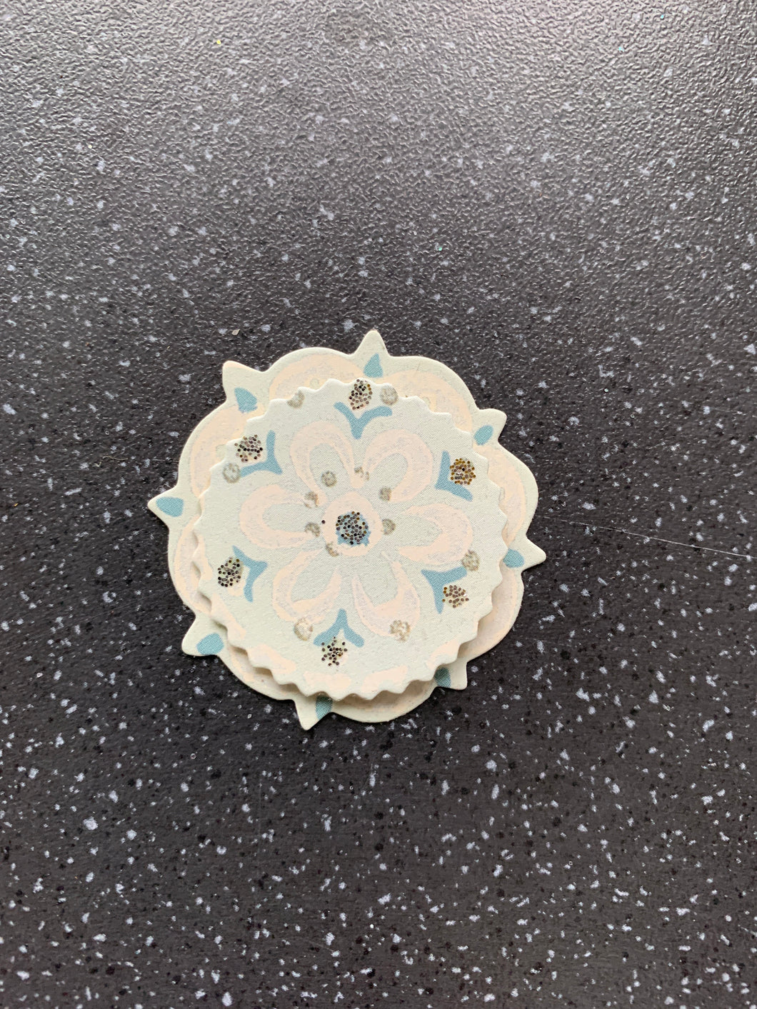 Manifest Love Blue Snowflake 3D Paper Circle Charm Beaded For Wallet or Under Pillow for Successful law of attraction manifestation