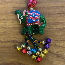 Load image into Gallery viewer, Evil Eye Green Elephant Protection Intention Tassel Hand Beaded Ornament for Warding Off Evil Eye and Psychic Attacks
